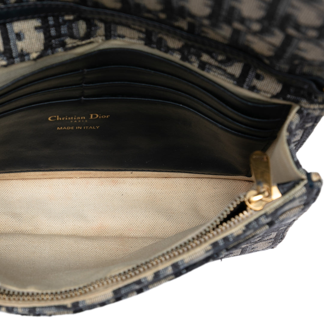 Saddle Pochette Wallet on Chain Oblique Bleu