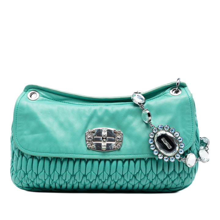Matelasse Cristal Chaîne Sac nappa Vert