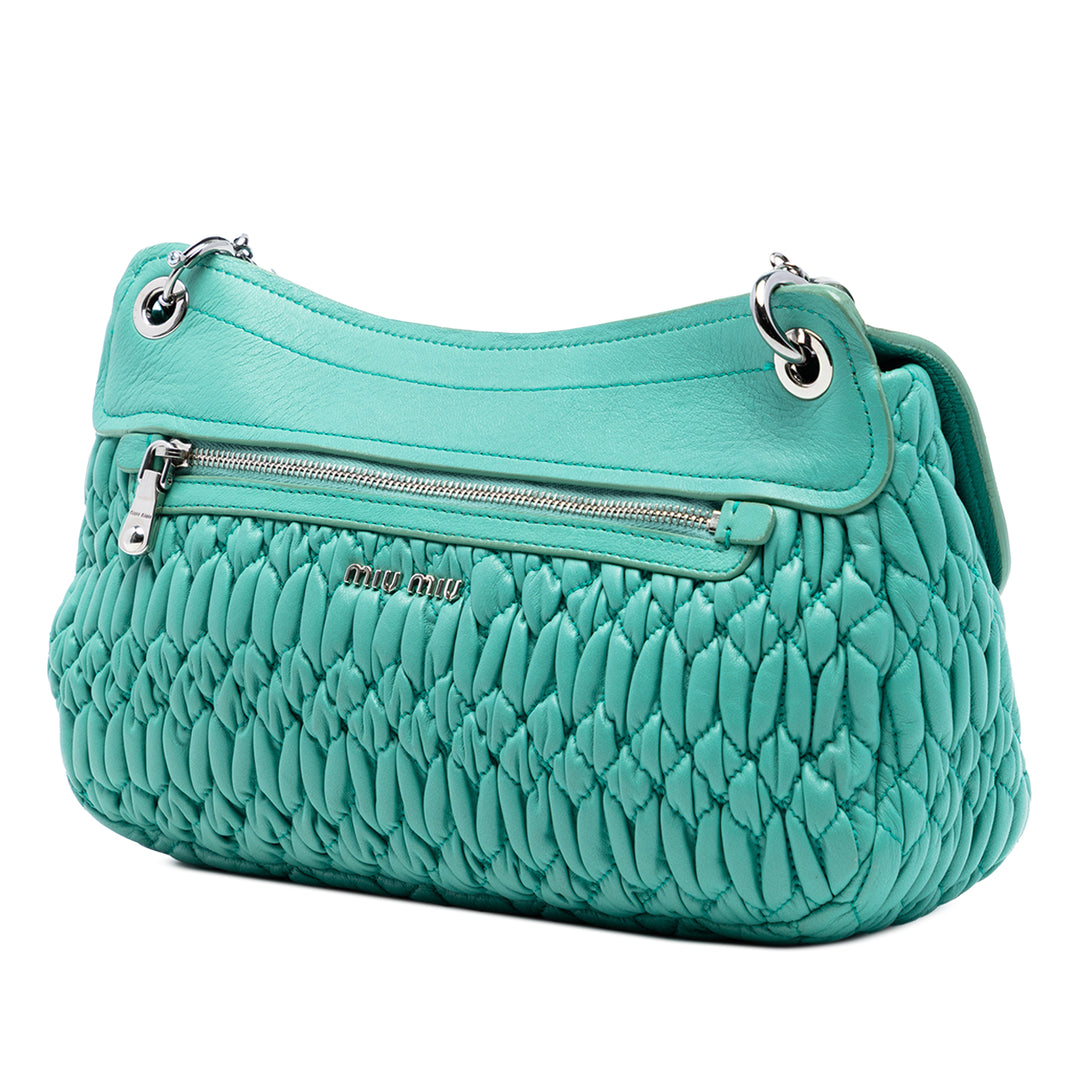 Matelasse Cristal Chaîne Sac nappa Vert