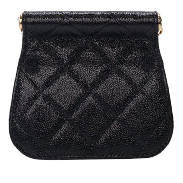 Chanel Mini Caviar Bar Pochette On Chain Noir