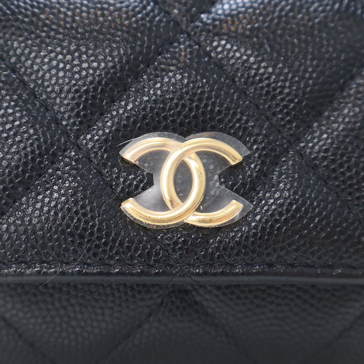 Chanel Mini Caviar Bar Pochette On Chain Noir