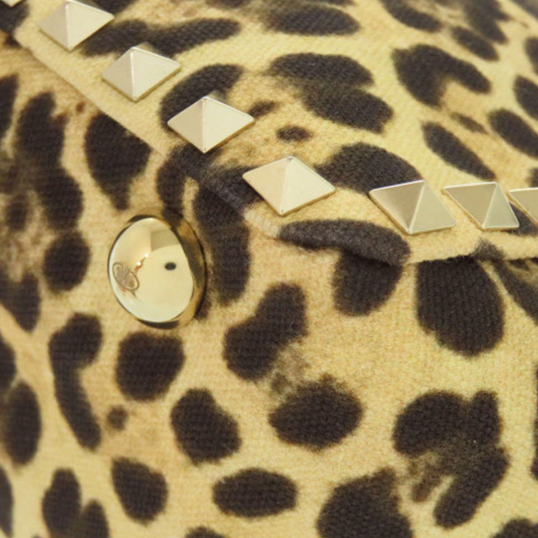 Valentino Sac à main Leopard Imprimé Rockstud Trapeze Petit Marron – vue 6 – GABY PARIS
