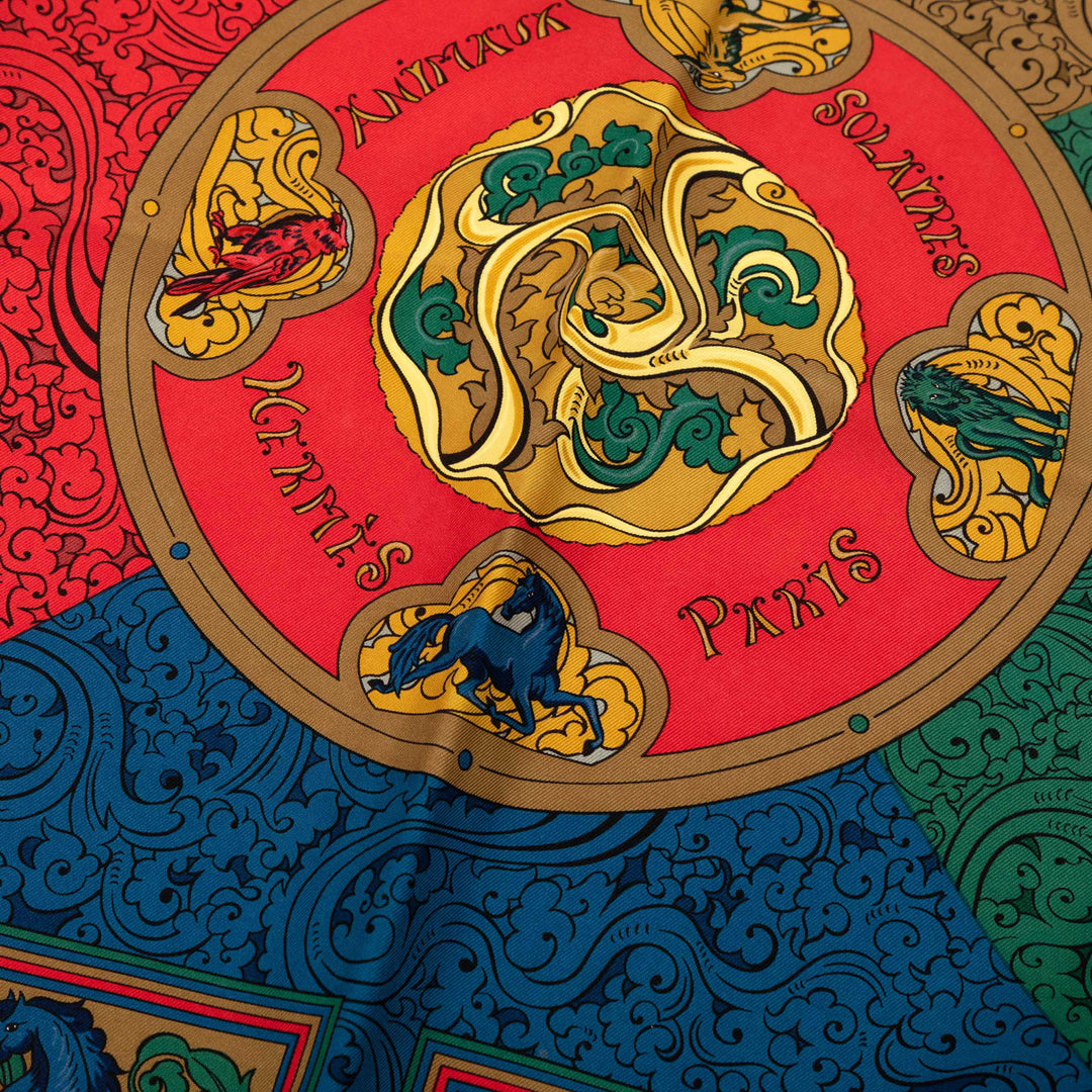 Hermès Animaux Solaires Soie Foulard 90