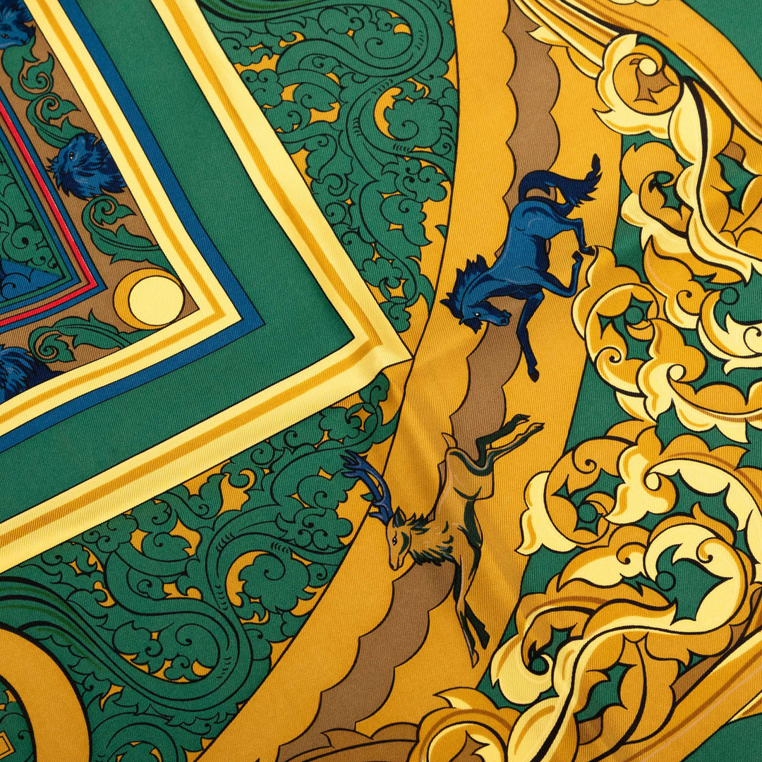 Hermès Animaux Solaires Soie Foulard 90