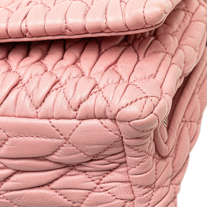 Matelasse Nappa Crystal Chain Satchel Pink - Gaby Paris