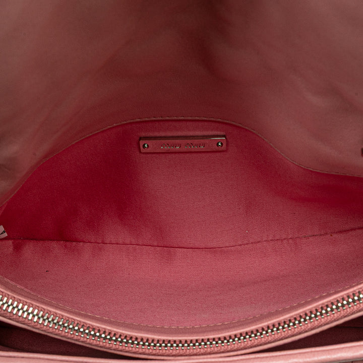 Matelasse Nappa Crystal Chain Satchel Pink - Gaby Paris