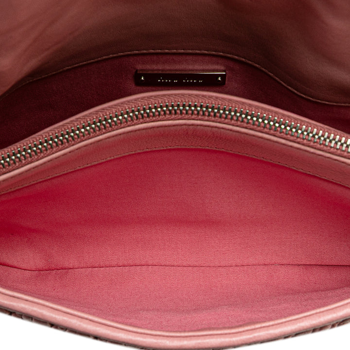 Matelasse Nappa Crystal Chain Satchel Pink - Gaby Paris