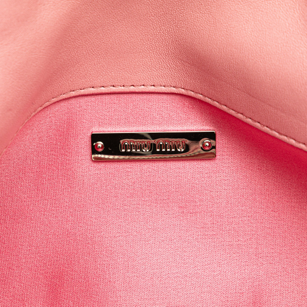 Matelasse Nappa Crystal Chain Satchel Pink - Gaby Paris