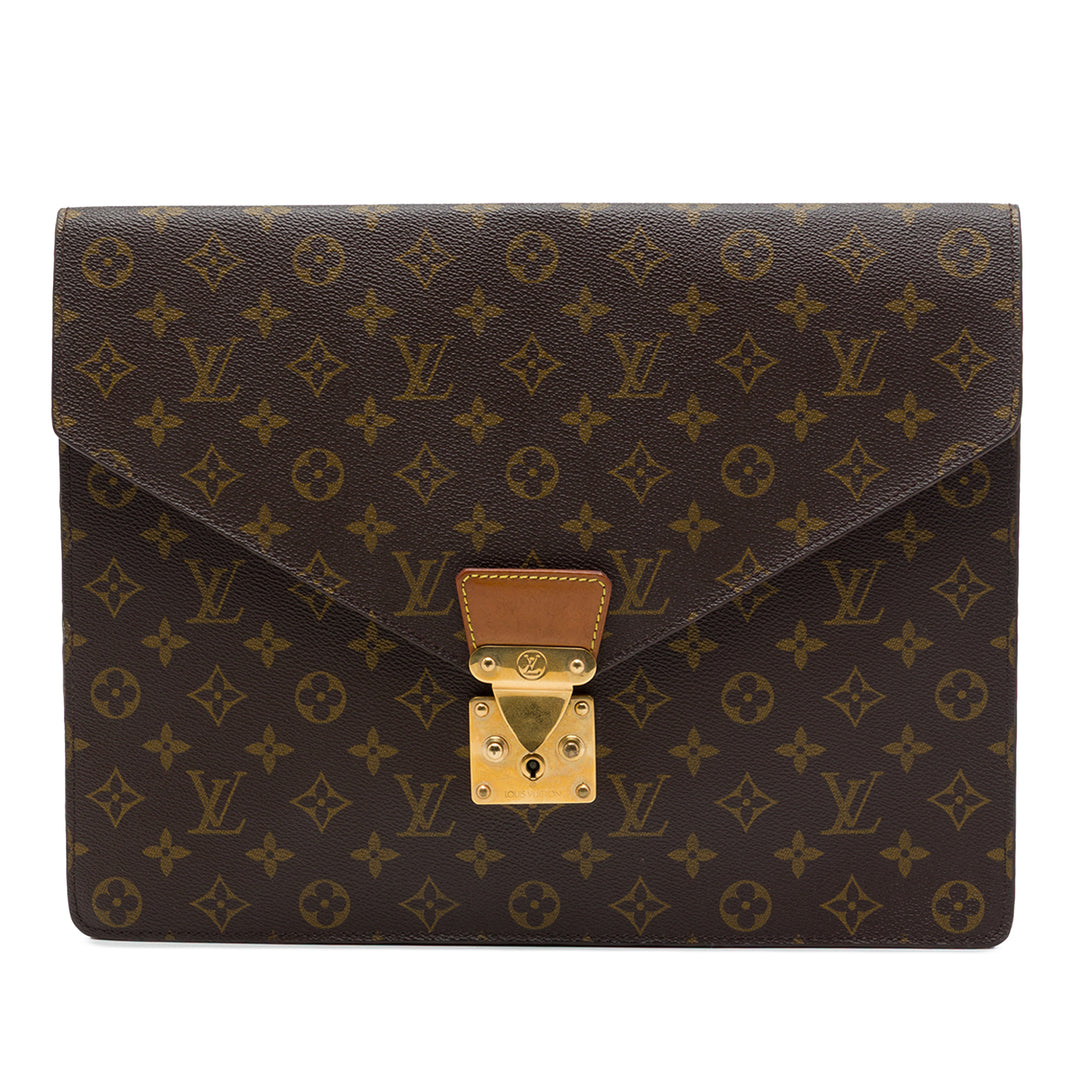 Louis Vuitton Porte-documents Porte Documents Senateur Monogram Marron – vue principale – GABY PARIS