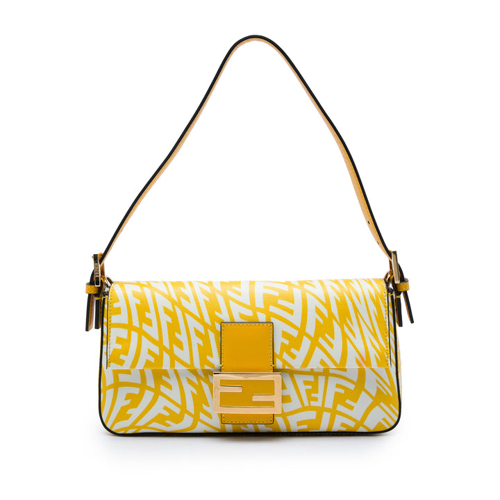 Fendi Sarah Coleman Zucca Coated Toile 1997 Vertigo Baguette