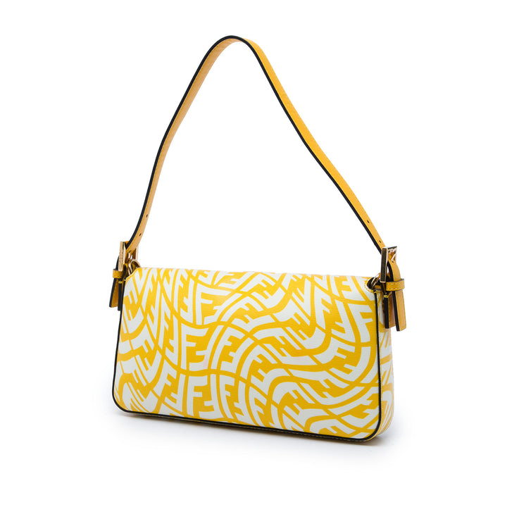Fendi Sarah Coleman Zucca Coated Toile 1997 Vertigo Baguette