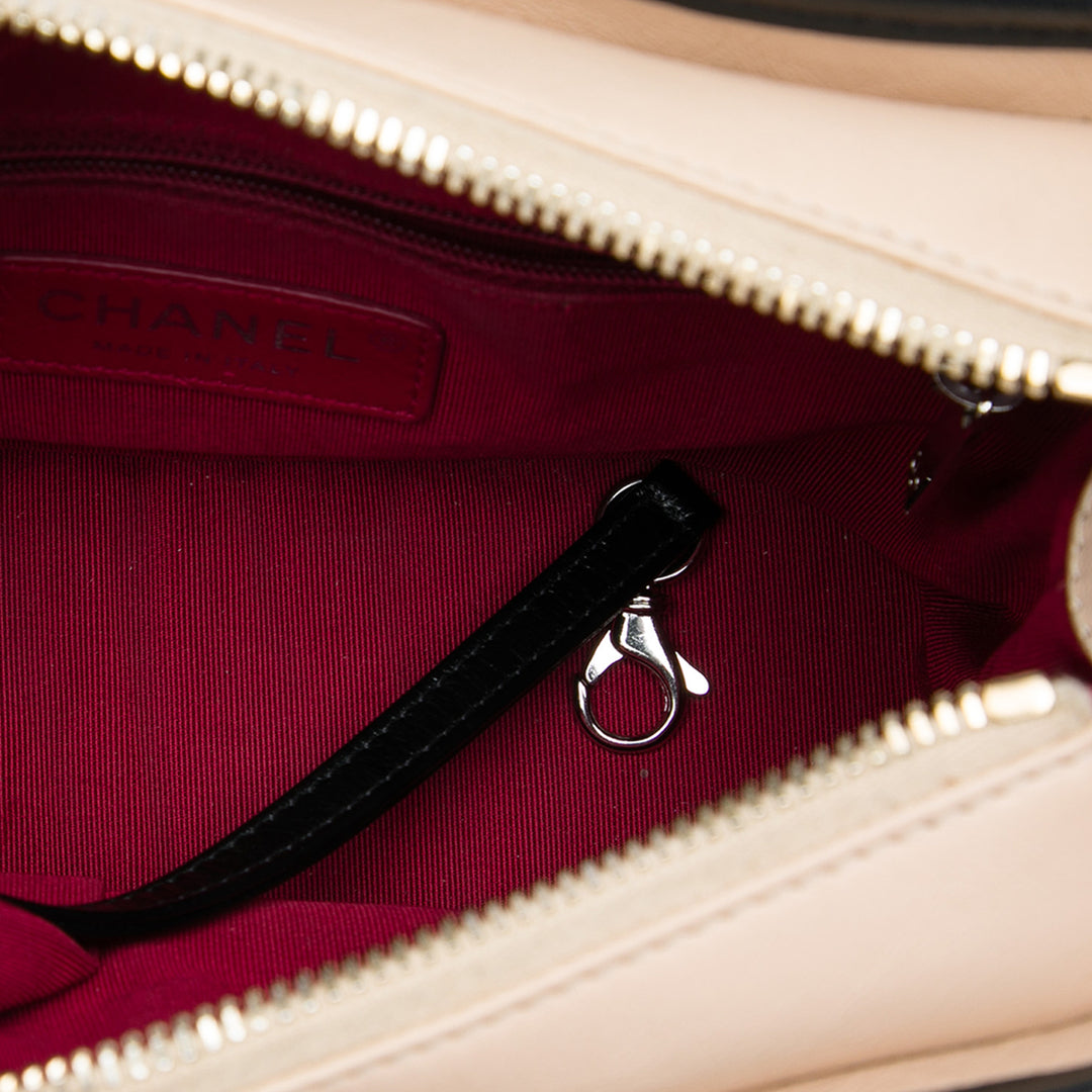 Bicolore Matelassé vieilli Gabrielle Hobo Petit Cuir de veau Noir