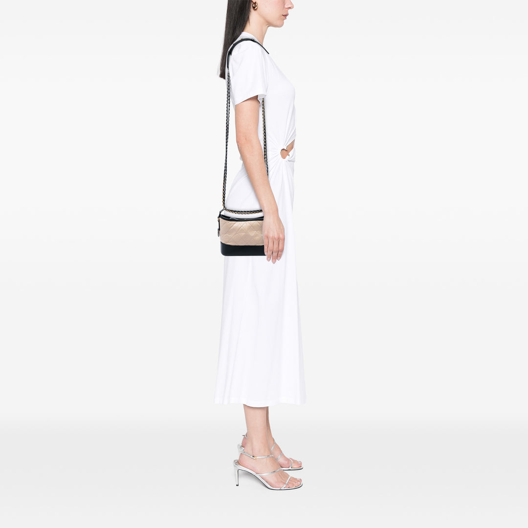 Bicolore Matelassé vieilli Gabrielle Hobo Petit Cuir de veau Noir
