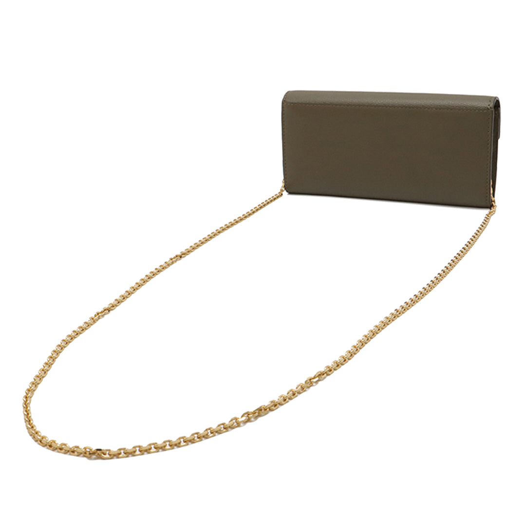 Fendi Smooth et Cuir de veau grainé Vitello King Cruise FF Diamonds Continental Envelope Wallet on Chain