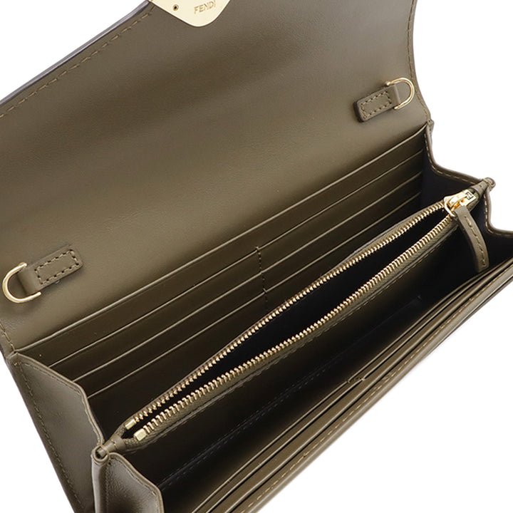 Fendi Smooth et Cuir de veau grainé Vitello King Cruise FF Diamonds Continental Envelope Wallet on Chain