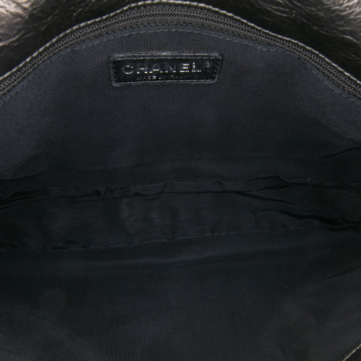 Chanel Medium Quilted Métallisé Aged Cuir de veau Chain Me Flap Gris