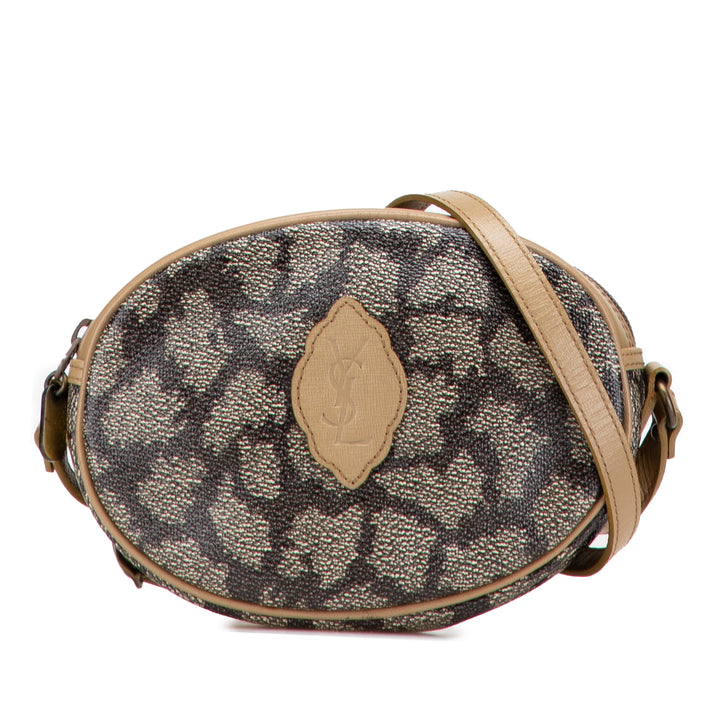 Saint Laurent Coated Toile Sac porté croisé Gris