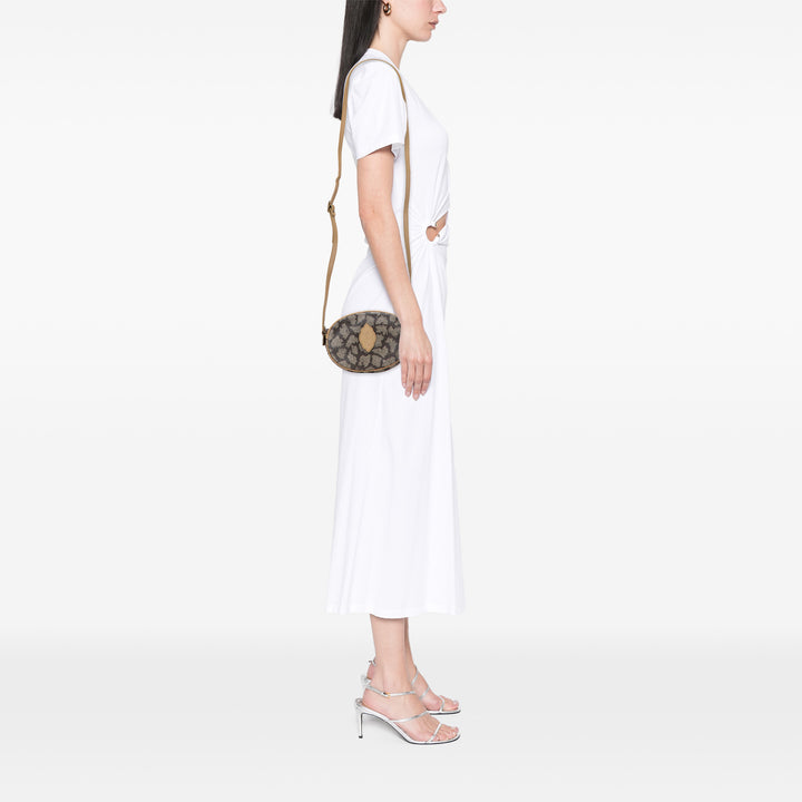 Saint Laurent Coated Toile Sac porté croisé Gris