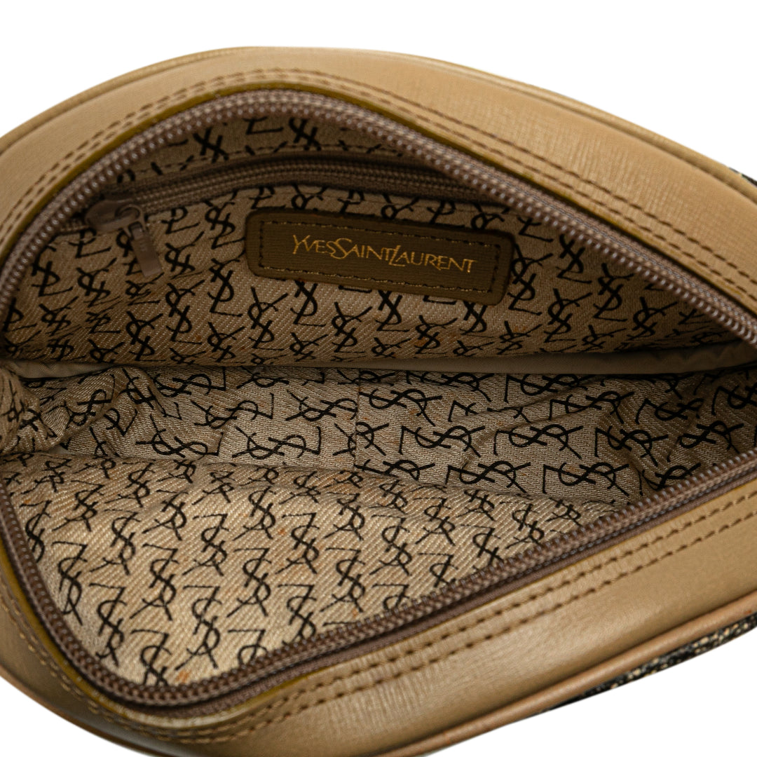 Saint Laurent Coated Toile Sac porté croisé Gris