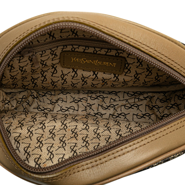 Saint Laurent Coated Toile Sac porté croisé Gris