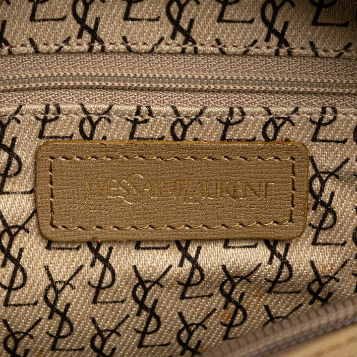 Saint Laurent Coated Toile Sac porté croisé Gris