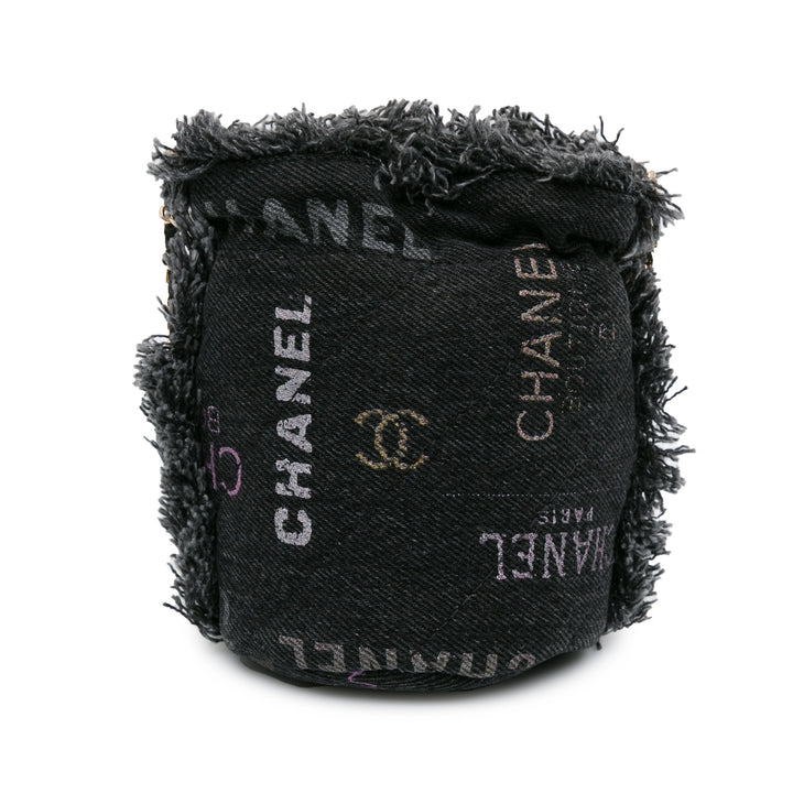 Chanel Mini Denim Mood Bucket with Chain Gray - GABY PARIS