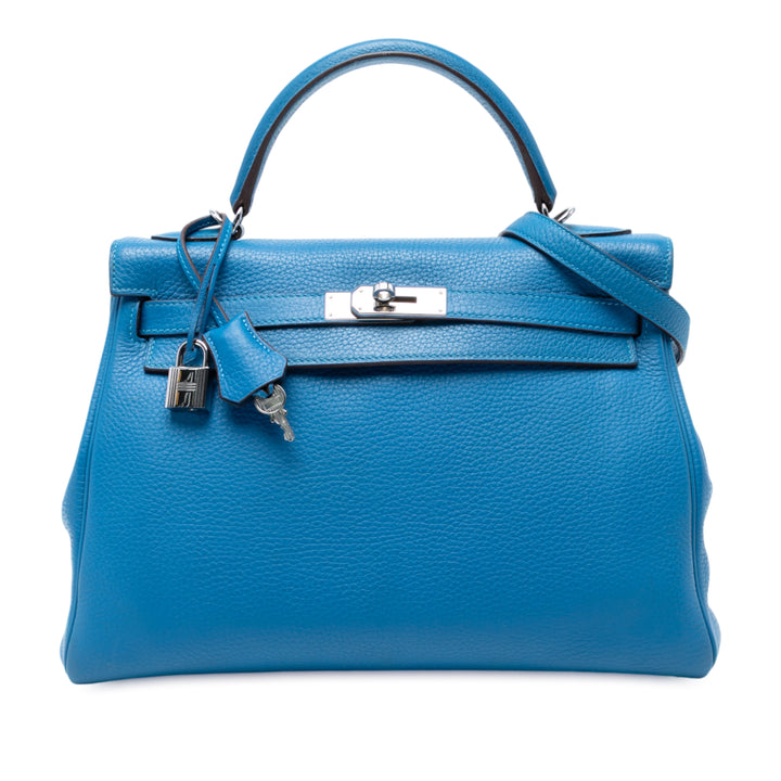 Hermès Togo Kelly II Retourne 32 Bleu