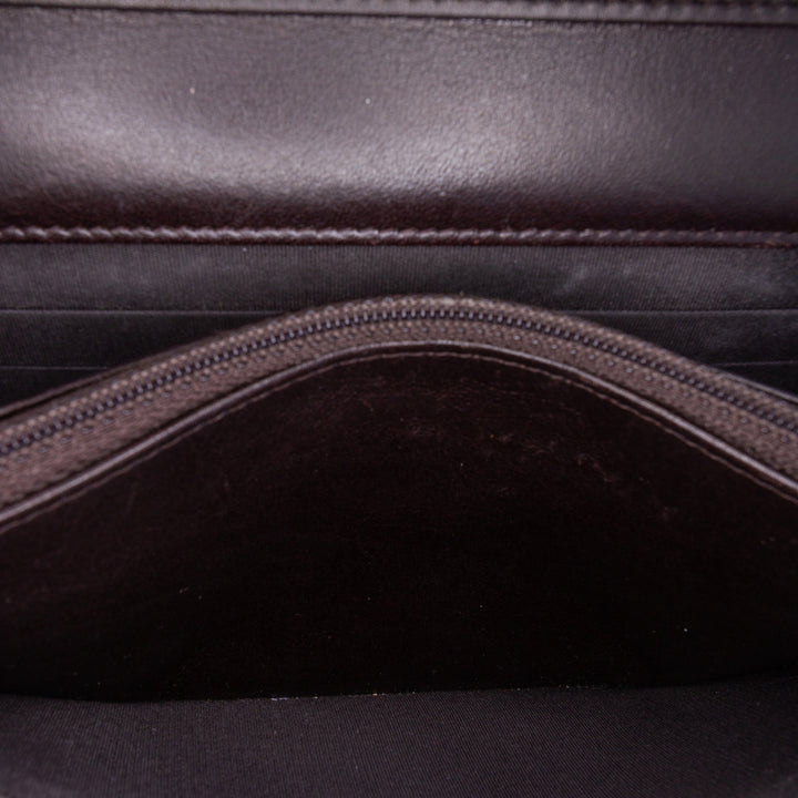 Goatskin Chevron Statement Wallet On Chain Black - Gaby Paris