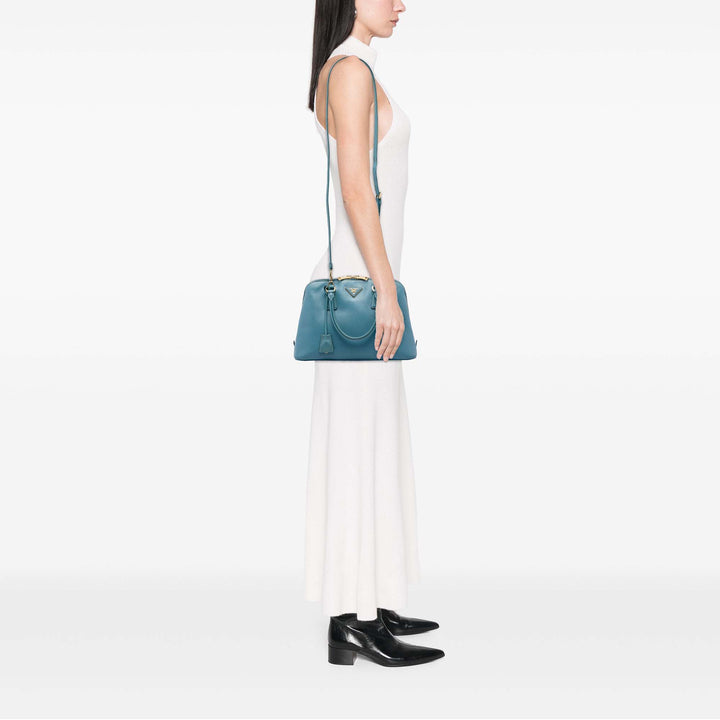 Prada Sac à main Lux Promenade Saffiano Moyen Bleu – vue 6 – GABY PARIS