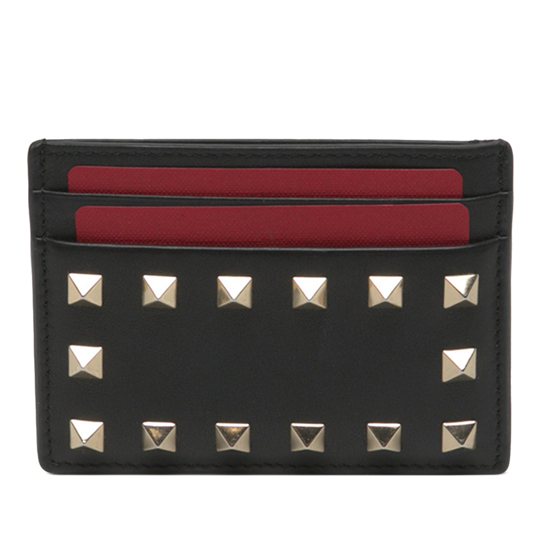 Valentino Rockstud Porte-cartes Noir – vue principale – GABY PARIS
