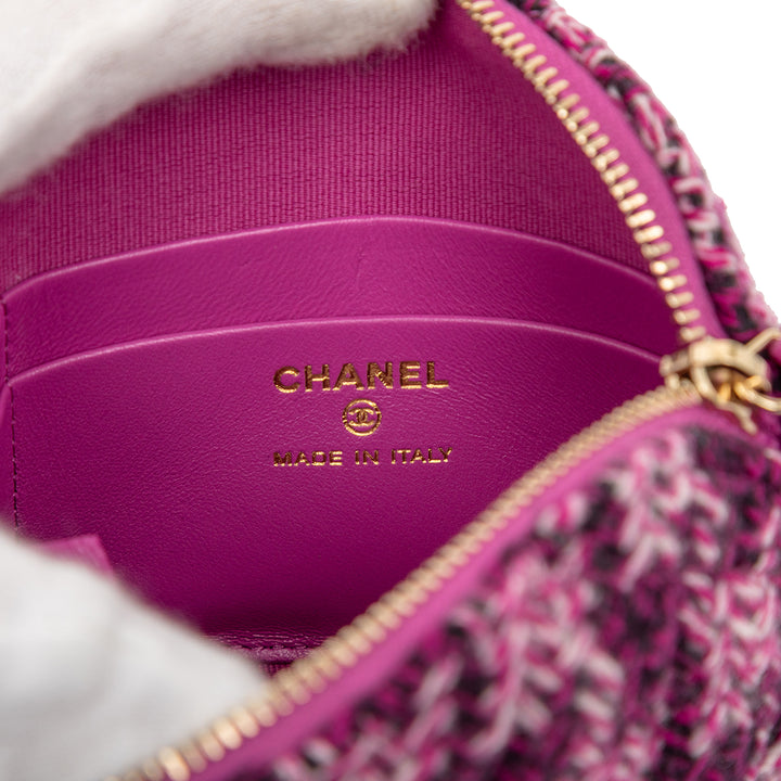 Chanel CC Tweed Houndstooth Pochette avec chaîne