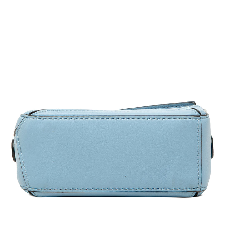 Puzzle Sac Nano Cuir de veau Bleu