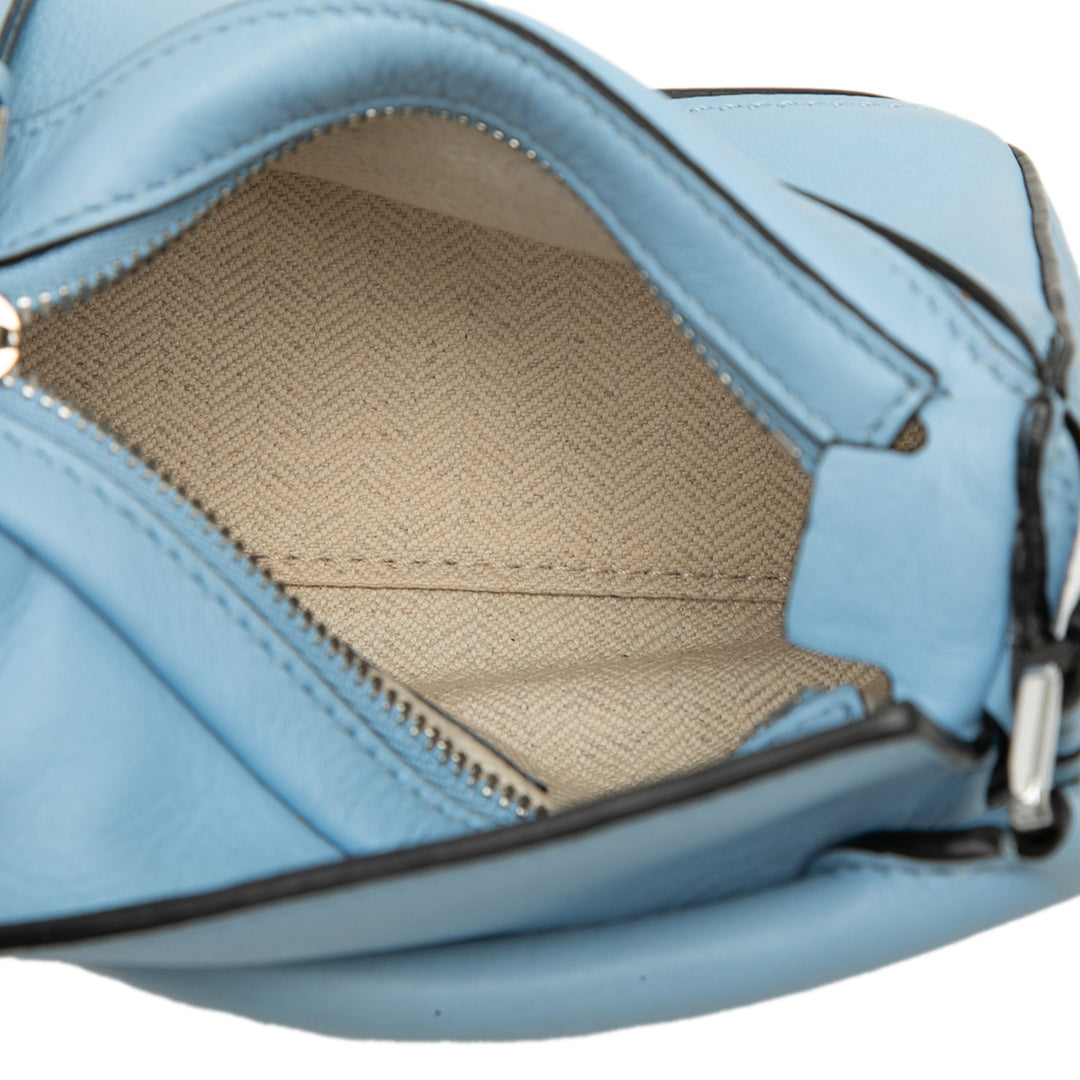 Puzzle Sac Nano Cuir de veau Bleu
