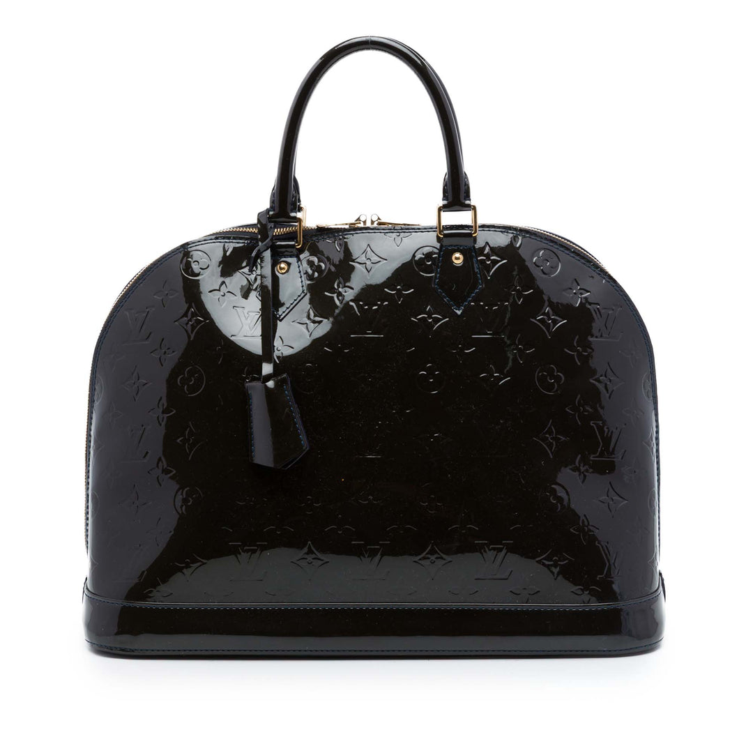 Alma GM Cuir verni Monogram Bleu