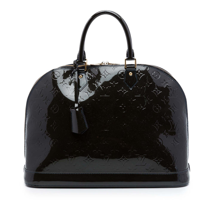 Alma GM Cuir verni Monogram Bleu