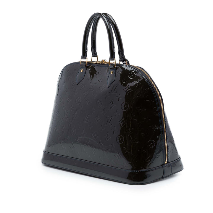 Alma GM Cuir verni Monogram Bleu