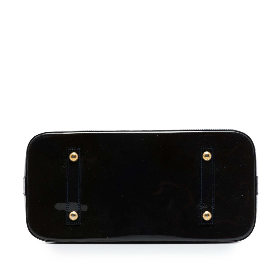 Alma GM Cuir verni Monogram Bleu