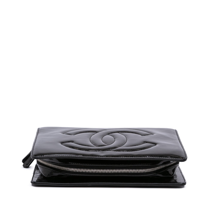 Mini CC Patent Clutch With Chain Black - Gaby Paris