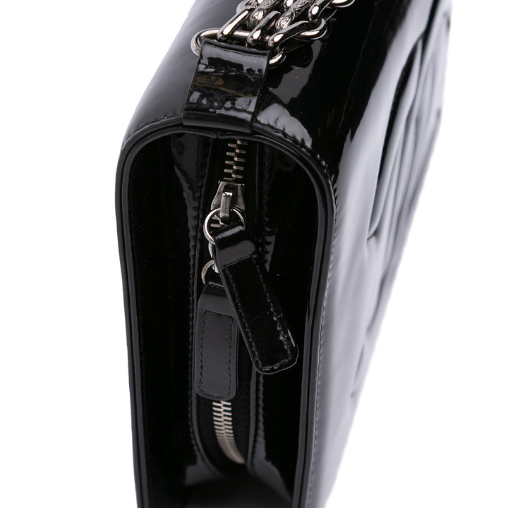 Mini CC Patent Clutch With Chain Black - Gaby Paris