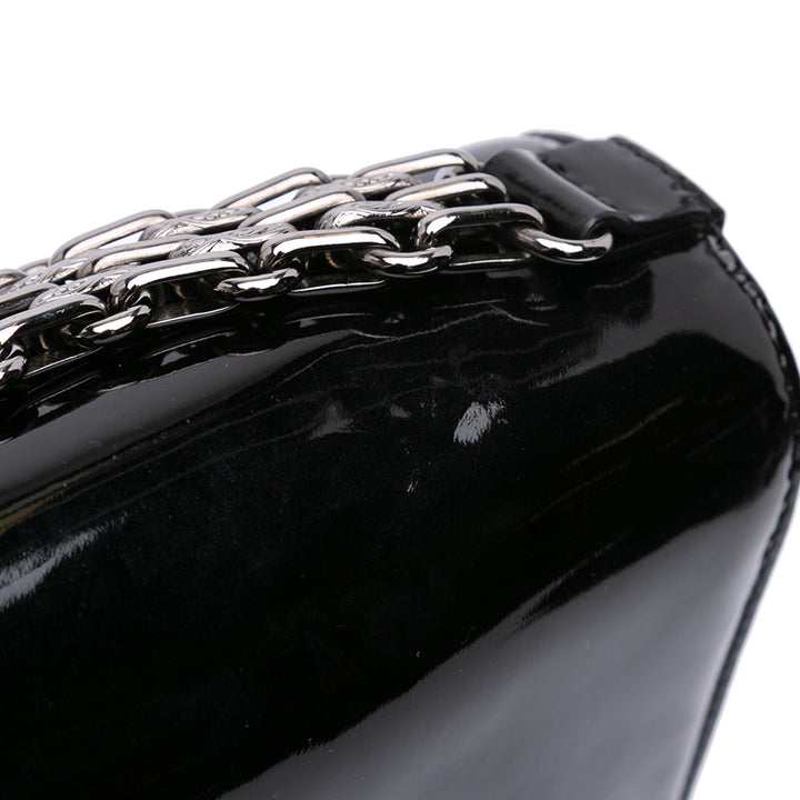 Mini CC Patent Clutch With Chain Black - Gaby Paris
