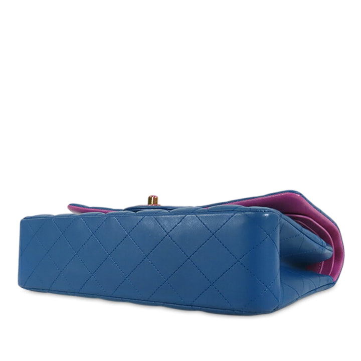 Chanel Medium Classic Cuir d’agneau Rainbow Hardware Double rabat