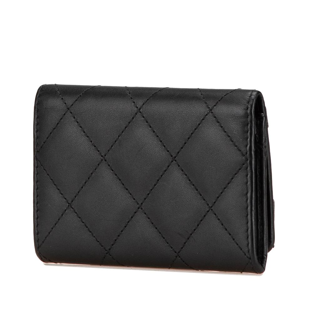 Lambskin Cambon Ligne Card Holder Black - Gaby Paris