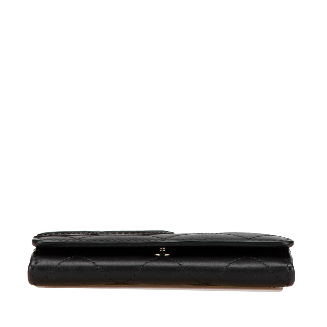 Lambskin Cambon Ligne Card Holder Black - Gaby Paris