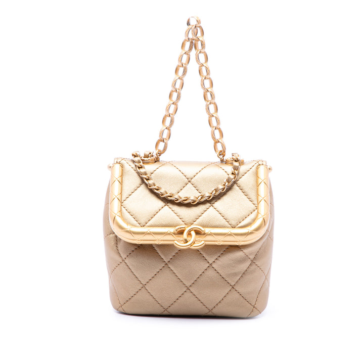 Matelassé My Crush Sac Micro Cuir d'agneau Doré