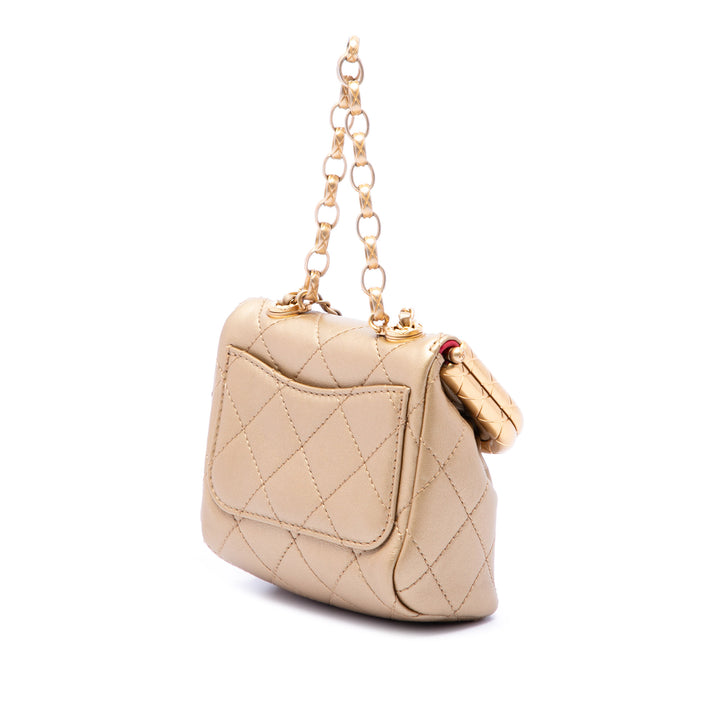 Matelassé My Crush Sac Micro Cuir d'agneau Doré