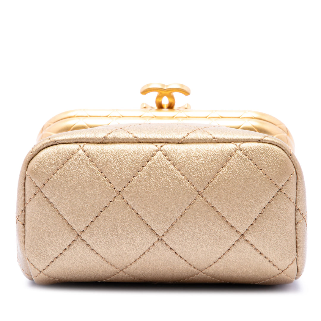 Matelassé My Crush Sac Micro Cuir d'agneau Doré