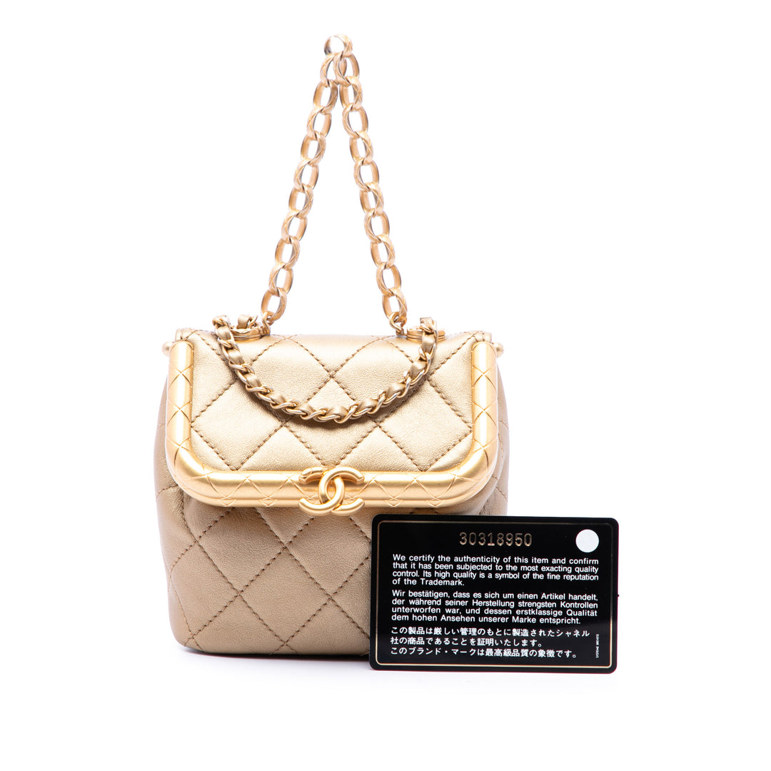 Matelassé My Crush Sac Micro Cuir d'agneau Doré