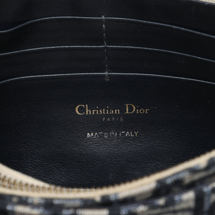 Dior Saddle Pochette Wallet on Chain Oblique Bleu