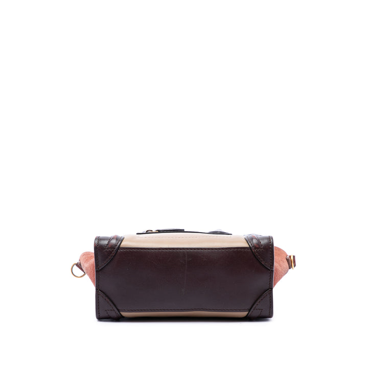 Celine Tricolore et Luggage Cabas Nano Cuir de veau Marron – vue 3 – GABY PARIS