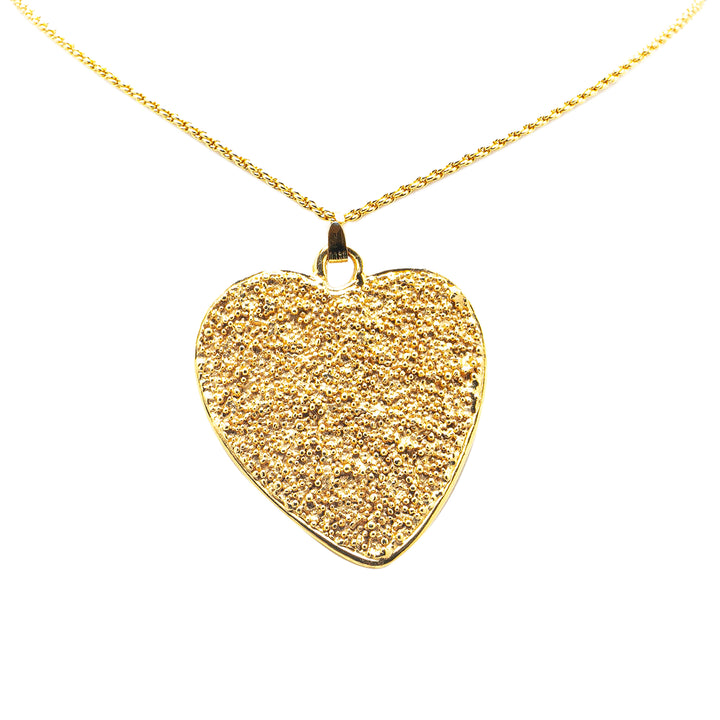 Gold Plated Heart Pendant Necklace Gold - Gaby Paris